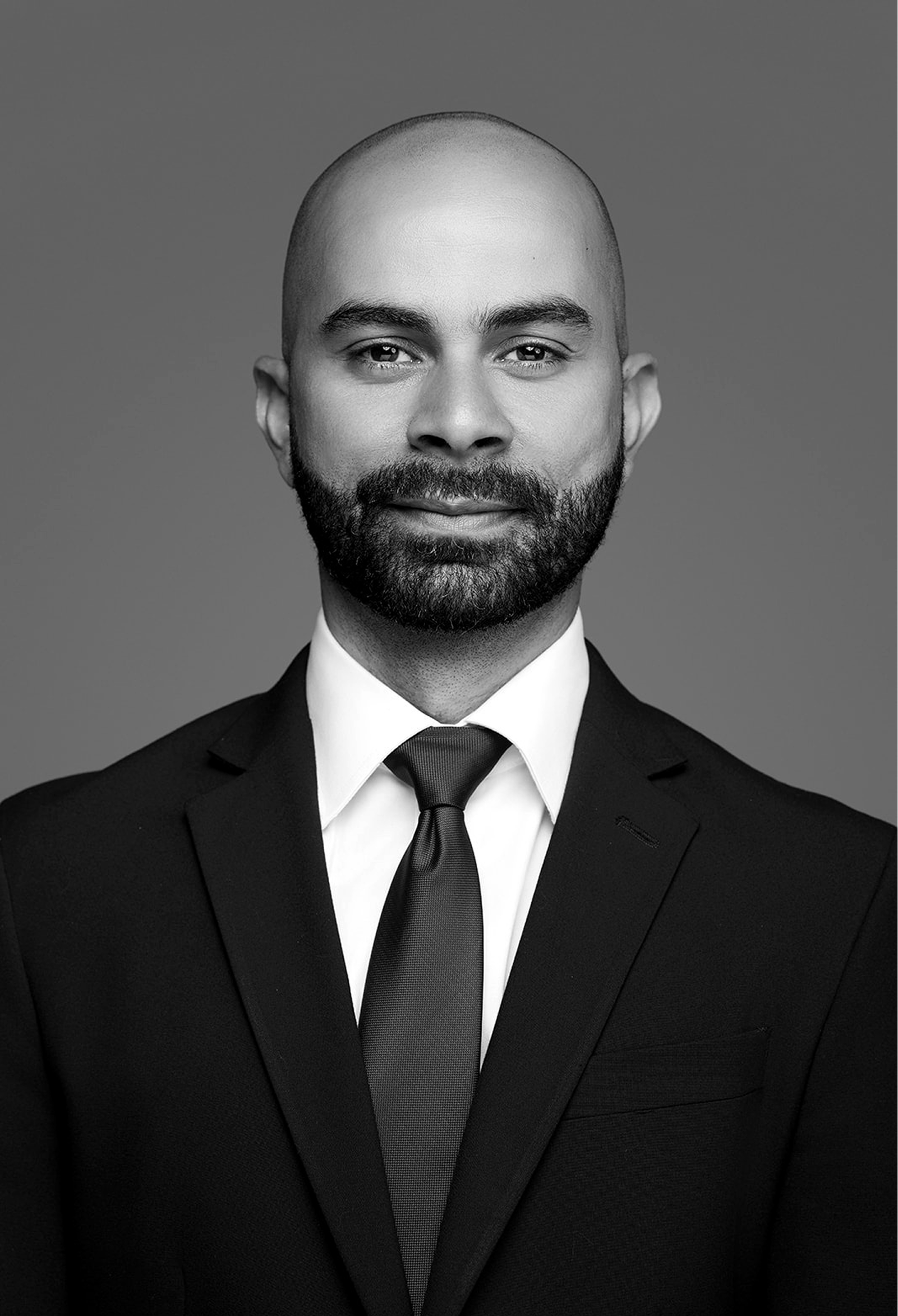 Black and white profile photo of Bassem Salem