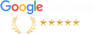 A banner displaying FS google review score